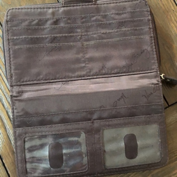 Vera Bradley brown quilted zippered wallet clutch - Picture 5 of 7